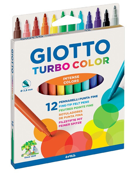 Flomaster školski  12boja Giotto Turbo Color Fila 0714 blister