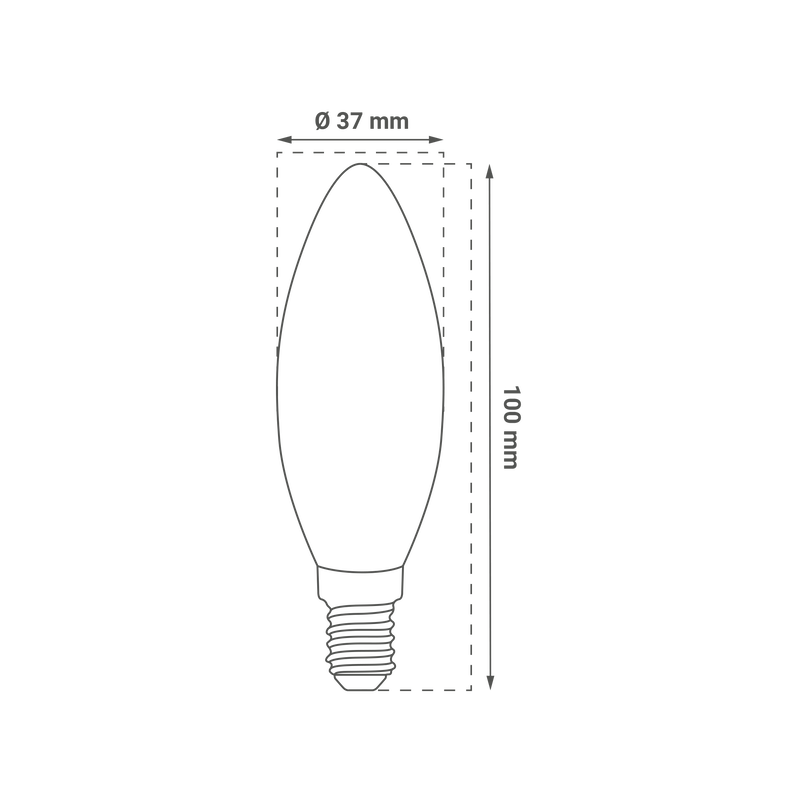 Alternative view of LED žarulja Green Tech 7W 3000K E14 C37 IP20 Sanan chip