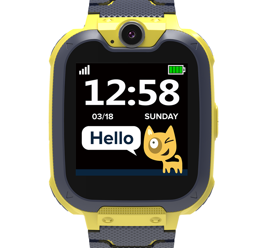 CANYON Tommy KW-31, Kids smartwatch, 1.54 inch colorful screen, Camera 0.3MP, Mirco SIM card, 32+32MB, GSM(850/900/1800/1900MHz), 7 games inside, 380mAh battery, compatibility with iOS and android, Yellow, host: 54*42.6*13.6mm, strap: 230*20mm, 45g