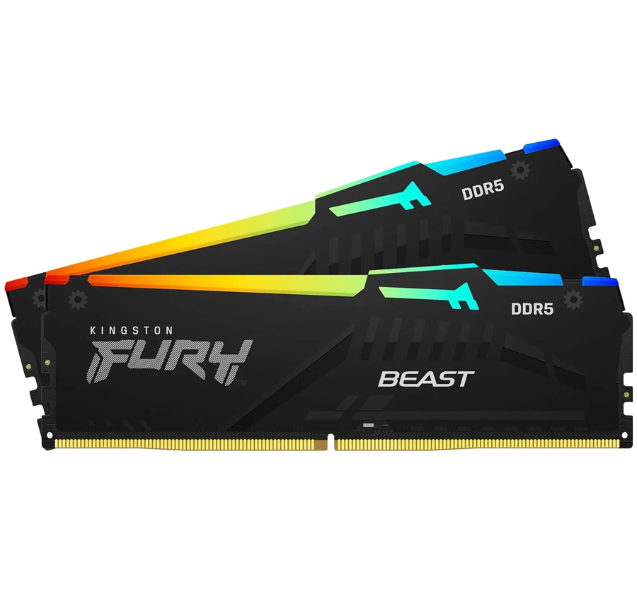 Kingston DRAM 16GB 5600MT/s DDR5 CL40 DIMM (Kit of 2) FURY Beast RGB XMP