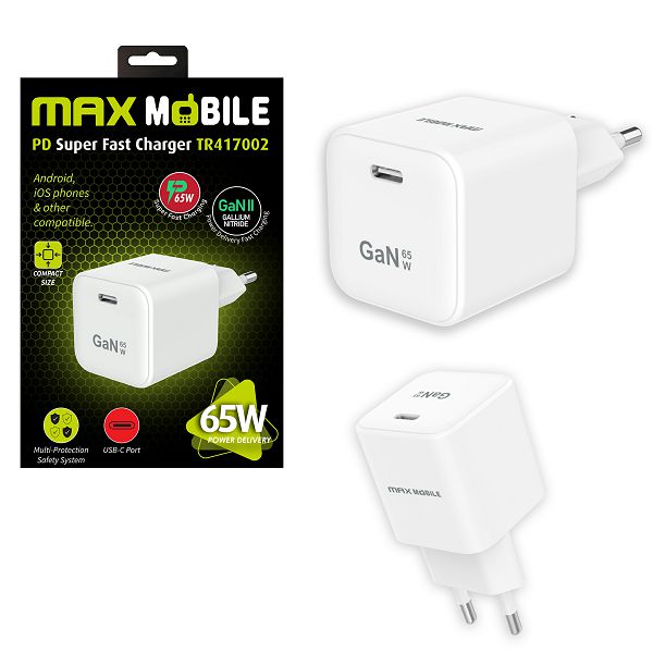Max Mobile punjač super fast charge GAN II TR417002,65W