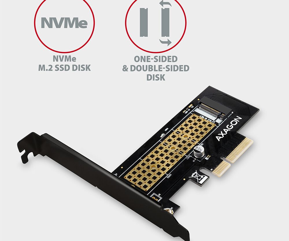 Alternative view of AXAGON PCEM2-N PCI-E 3.0 4x - M.2 SSD NVMe