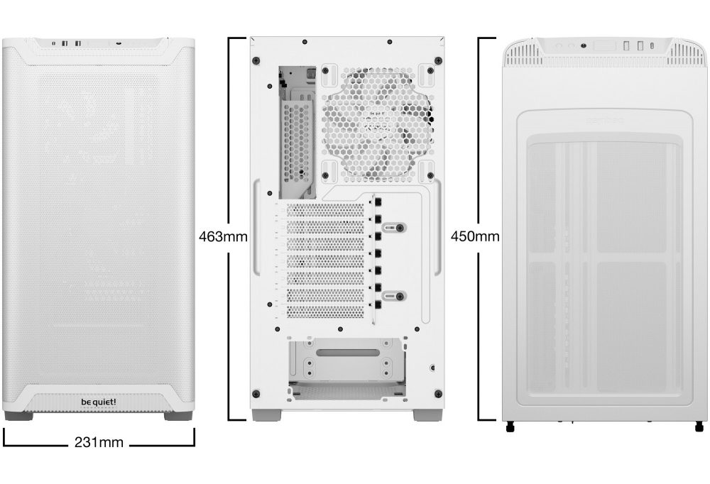 Alternative view of BE QUIET PURE BASE 501 Airflow White    