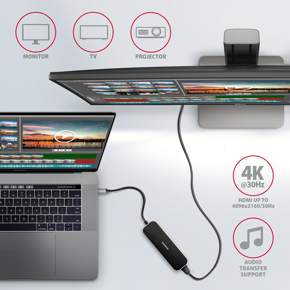 USB HUB SS USB-C 6IN1 HMC-6H4A, AXA - Slika 3