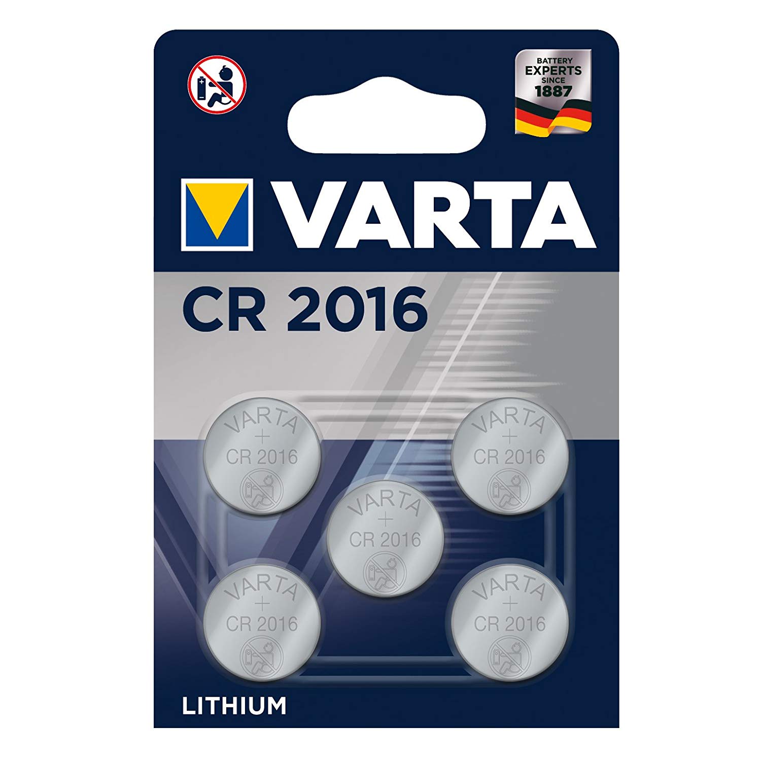 Lithium dugmasta baterija, Baterija Varta CR 2016, IEC CR2016, zamjenjuje auch DL2016, 3V 5 kom Blister