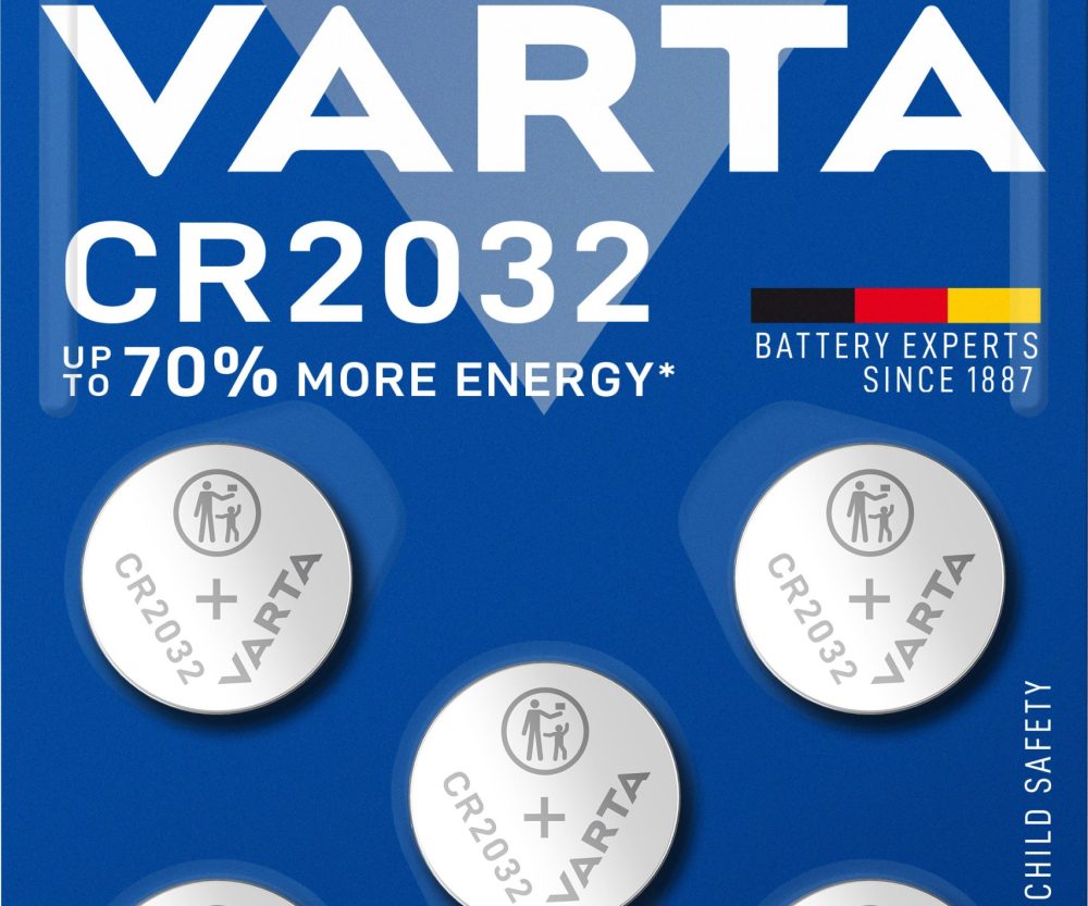 Lithium dugmasta Baterija Varta CR2032, zamjenjuje DL2032 IEC CR2032 5 kom Blister