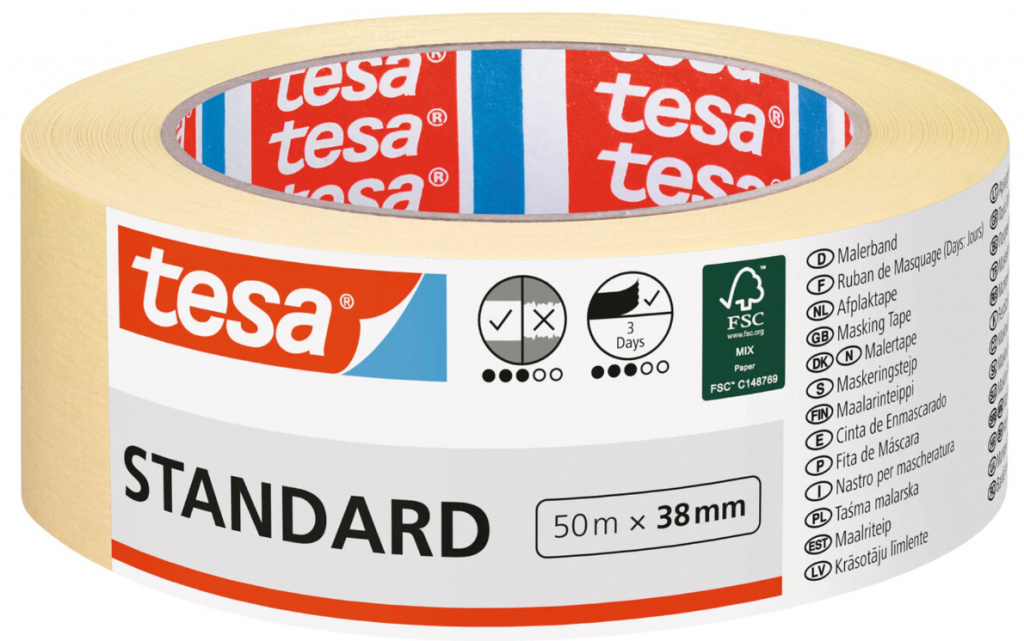 Traka ljepljiva krep 38 mm/50m Standard eko Tesa 5088