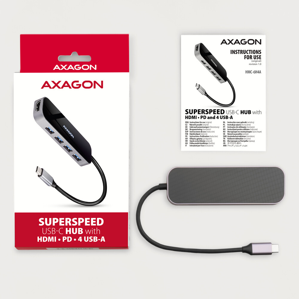 USB HUB SS USB-C 6IN1 HMC-6H4A, AXA - Slika 8