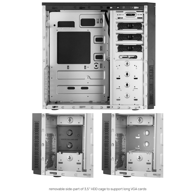 Alternative view of Chieftec Classic Tower ATX kućište bez napajanja, 2×USB3.0/2×USB2.0/1×USB-C, crno (HC-10B-OP)