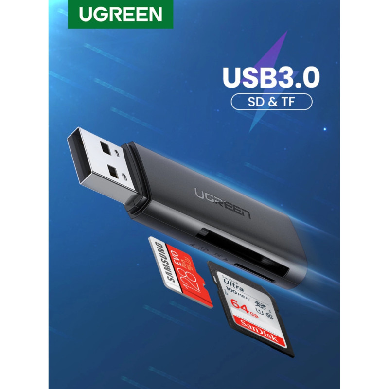 Alternative view of UGREEN čitač memorijskih kartica USB 3.0, TF/SD, crni
