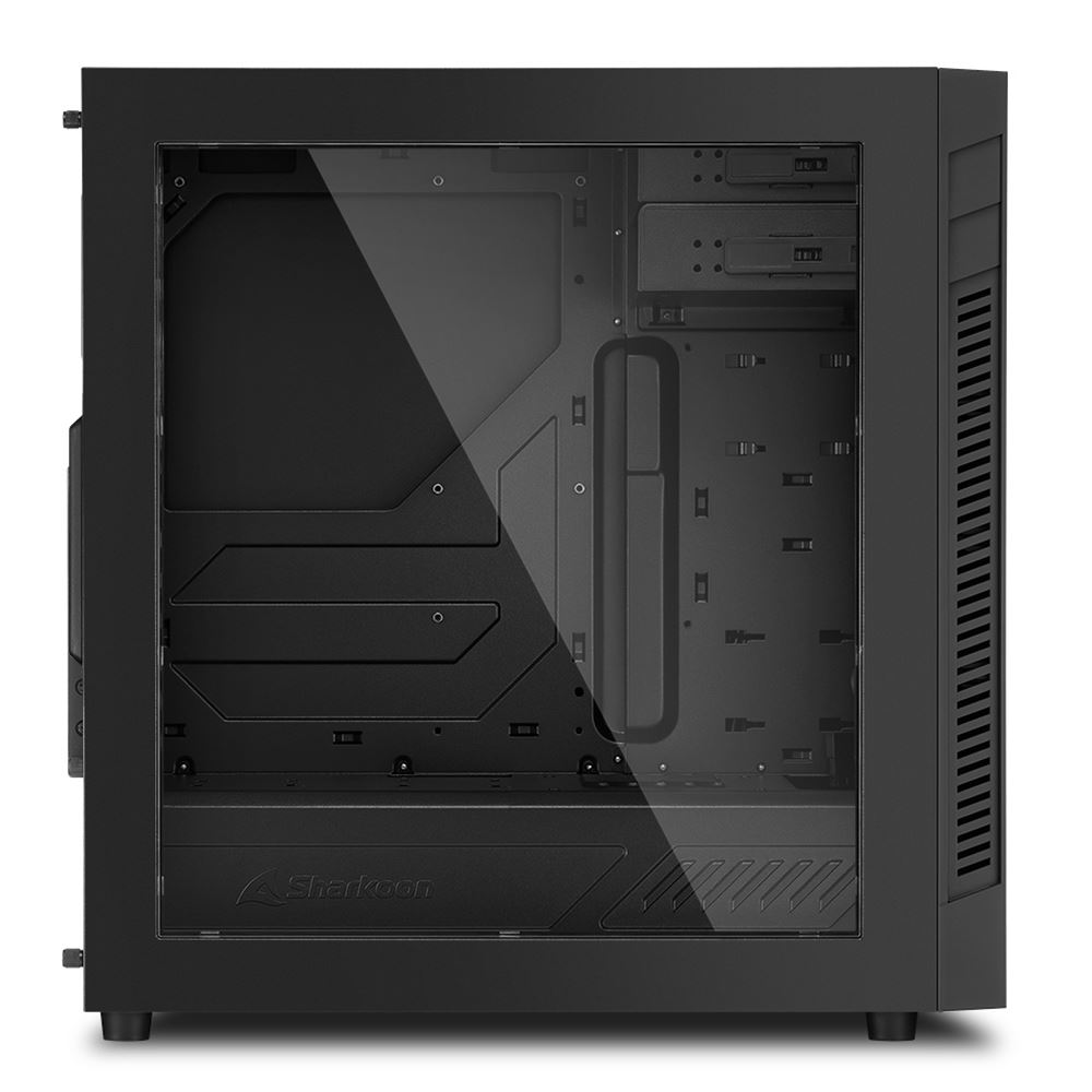 Sharkoon S25-W Midi Tower ATX kućište, prozirna bočna stranica, bez napajanja, plavi LED, crno - Slika 3