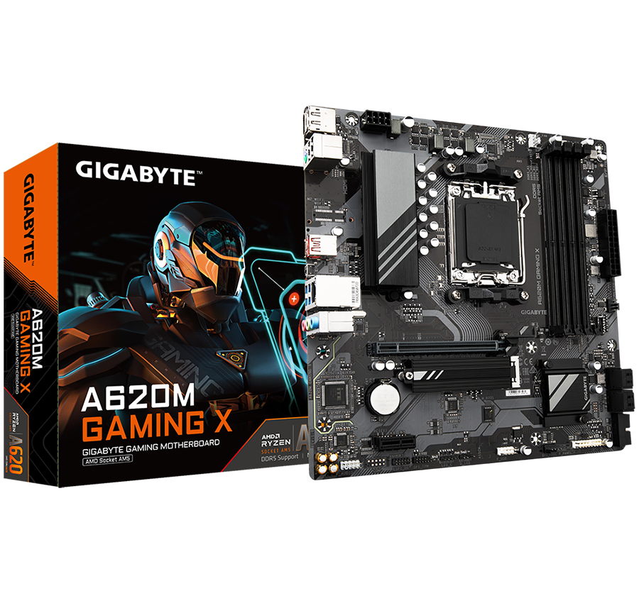 GIGABYTE MB AM5, A620, 4xDDR5, DP + HDMI, 1xPCIe x16, 1xPCIe x1, 1xM.2, 4xSATA, GbE LAN, mATX