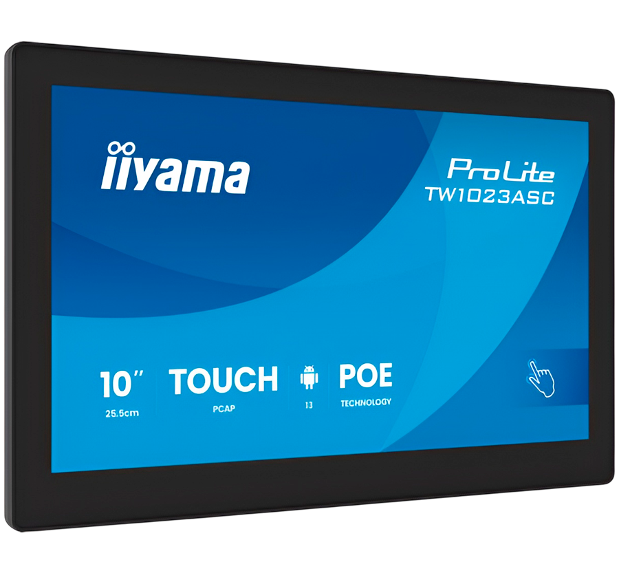 TW1023ASC-B3P 10,1" Panel-PC with Android 13+GMS, SOC uad-core RK3568 4GB, Storage 32GB, PCAP 10-Points Touch, 280x800, IPS panel, Speakers, POE, WIFI, BT5.2, SD Slot, HDMI-out
