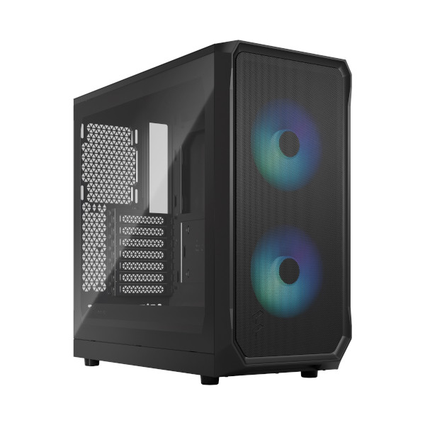 Kućište Fractal Focus 2 RGB Black TG crno, bez napajanja