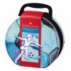Flomaster školski  33boje u metalnoj kutiji Connector Soccer Faber-Castell 155538