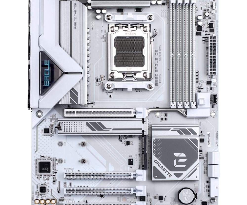 Alternative view of GIGABYTE B850 EAGLE ICE, AM5, 4x DDR5, ATX