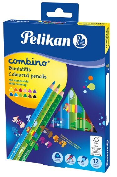 Boje drvene  12boja Jumbo Combino Pelikan 811194 blister