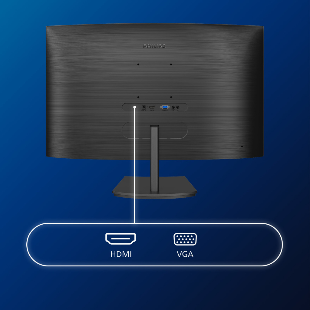 PHILIPS Monitor 241E1SC 24" (23.6" viewable) Curved, 1920x1080 (FHD), VA, 75Hz, 1500R, 4ms, FreeSync, 1x HDMI, 1x VGA - Slika 3