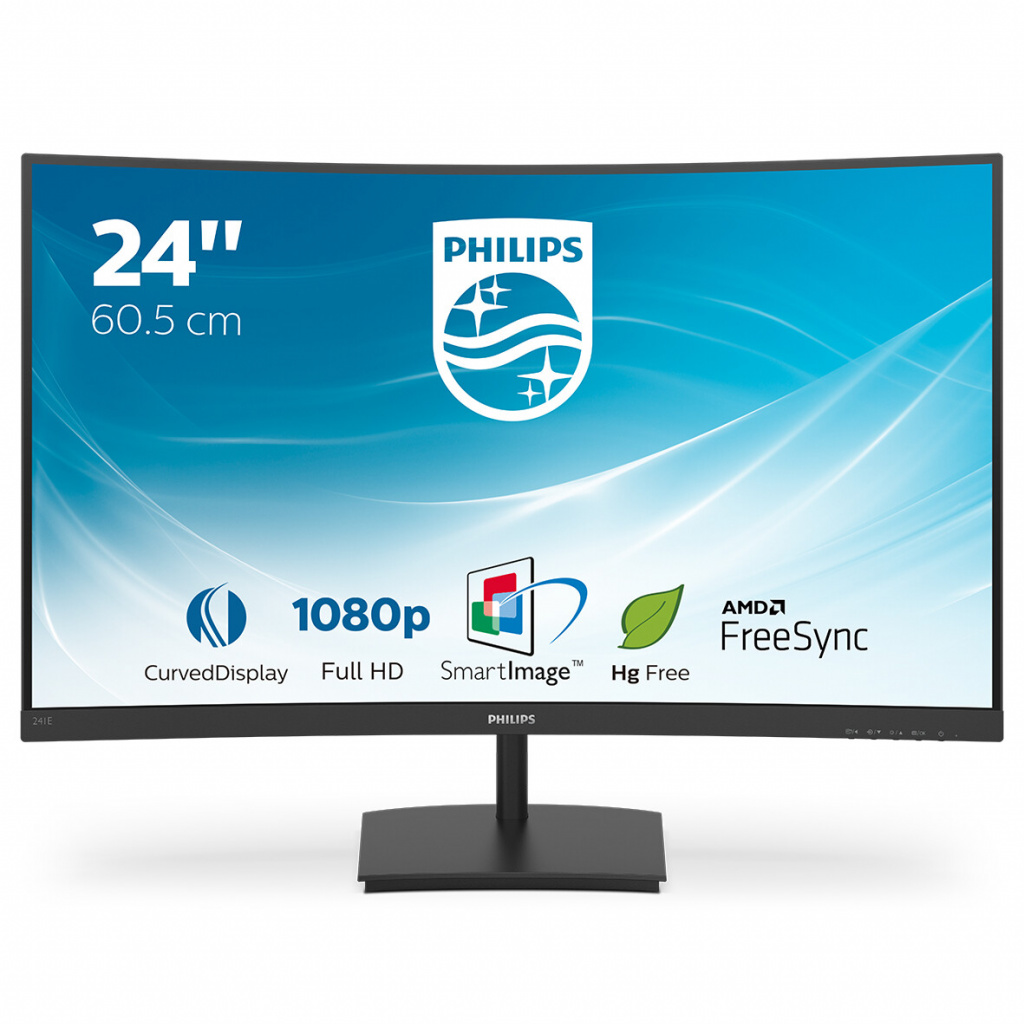 PHILIPS Monitor 241E1SC 24" (23.6" viewable) Curved, 1920x1080 (FHD), VA, 75Hz, 1500R, 4ms, FreeSync, 1x HDMI, 1x VGA - Slika 2
