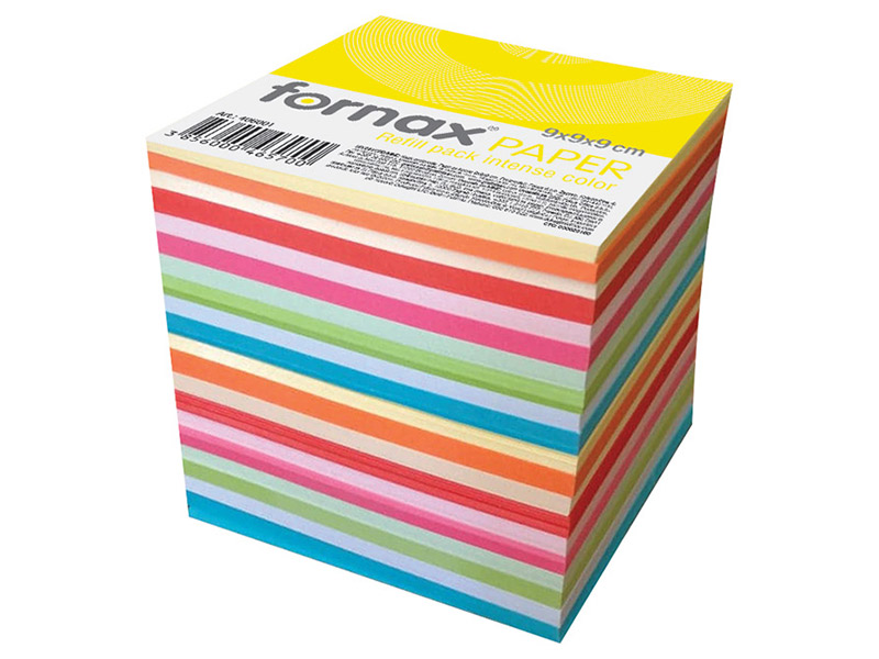 Papir za kocku 9x9x9cm Fornax ljepljeni intenzivne i pastelne boje sortirano 870 listova