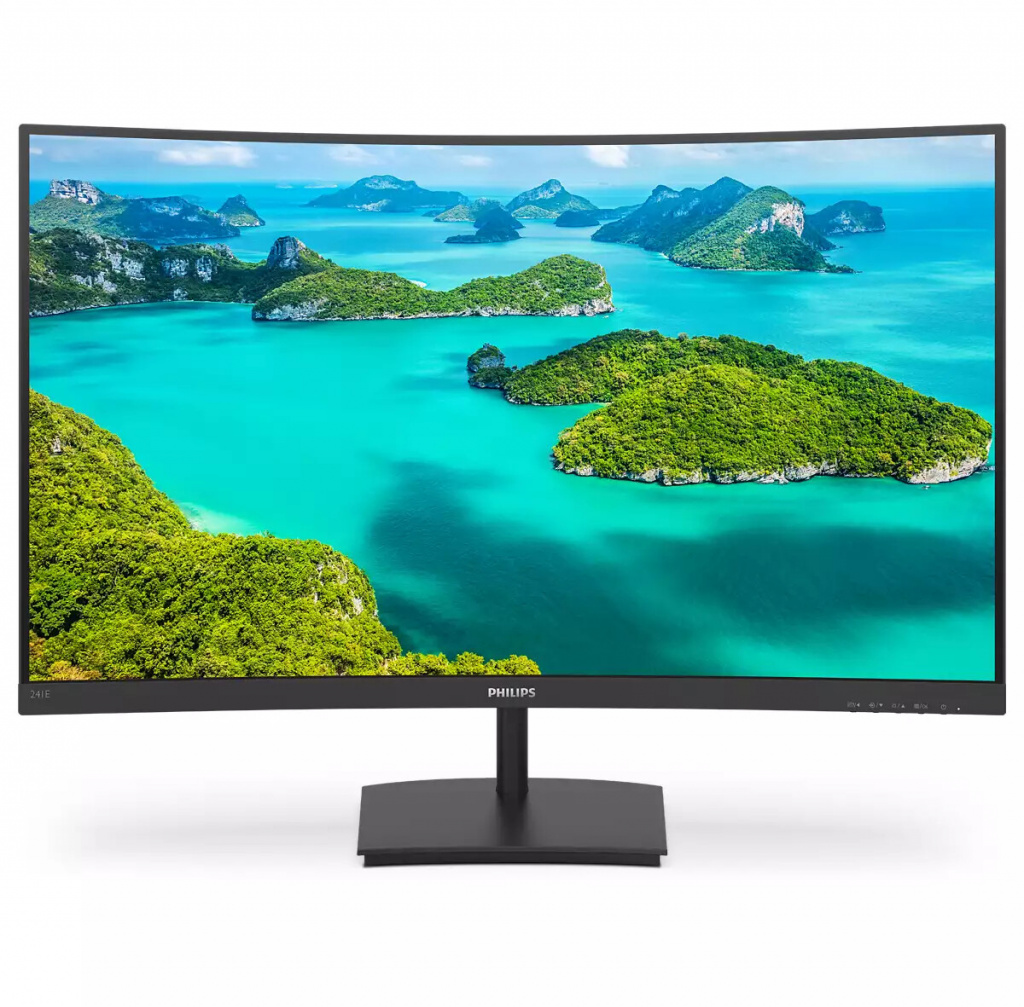 PHILIPS Monitor 241E1SC 24" (23.6" viewable) Curved, 1920x1080 (FHD), VA, 75Hz, 1500R, 4ms, FreeSync, 1x HDMI, 1x VGA