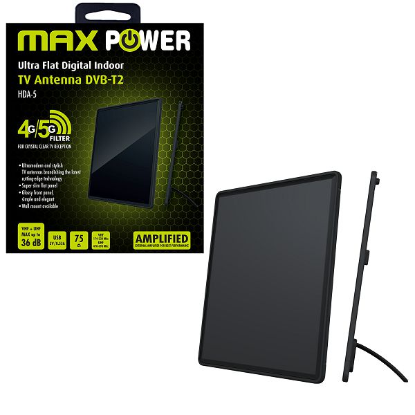 Alternative view of Maxpower antena za TV s pojačalom HDA-5 UHF+VHF 36db 5G filter