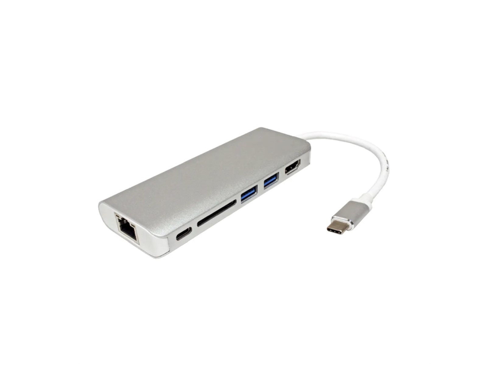 Roline USB-C docking stanica 4K HDMI, 2xUSB 3.0/3.2, 1XSD/TF čitač kartica, 1xUSB-C power, 1xG-LAN
