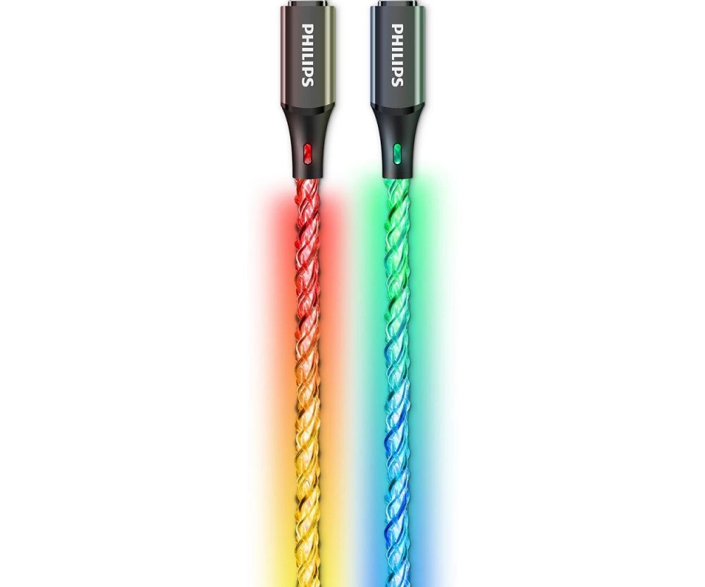 Philips UBS-C na USB-C party kabel, 1m, 3A, RGB