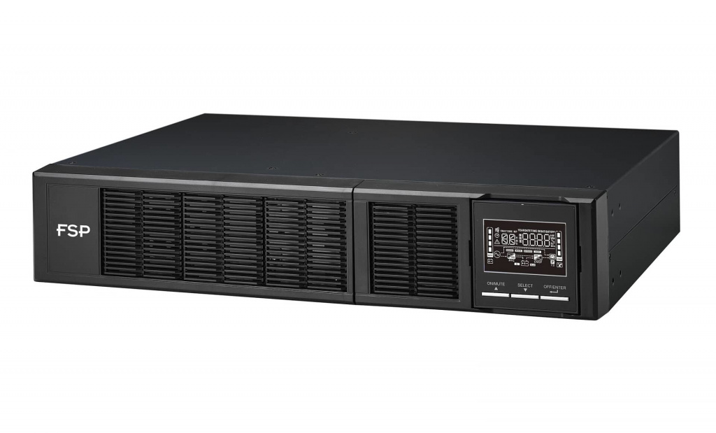 Fortron Source UPS Clippers Rack/Tower 3000VA/3000W, On-line double conversion, USB, RS-232, EPO, 8×C13, 6×9Ah, LCD