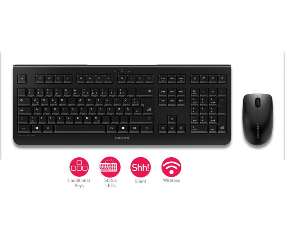 Alternative view of Cherry DW 3000 bežična tipkovnica + miš, crna