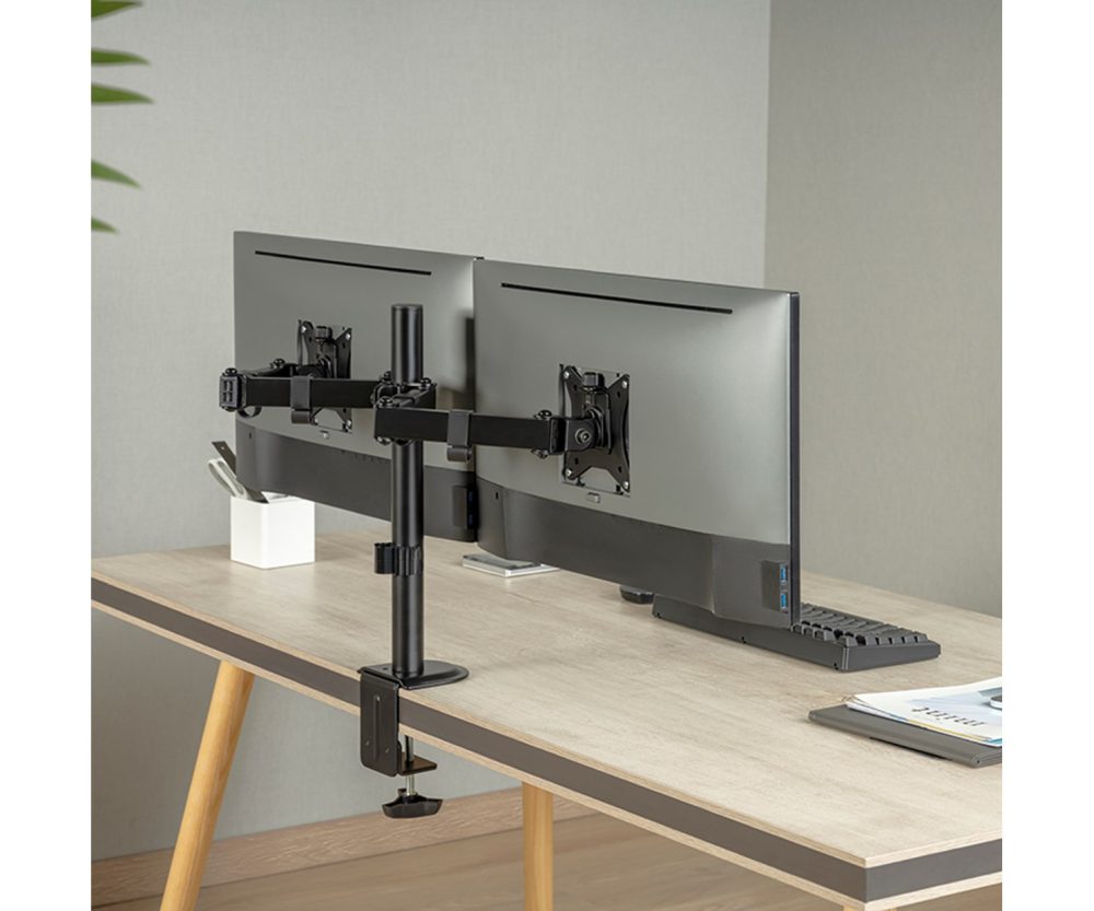 Alternative view of BIT FORCE nagibno-okretni stolni nosač za 2 17“- 32“ monitora, do 9kg (po monitoru) (BRACKET DMM-32-2M)