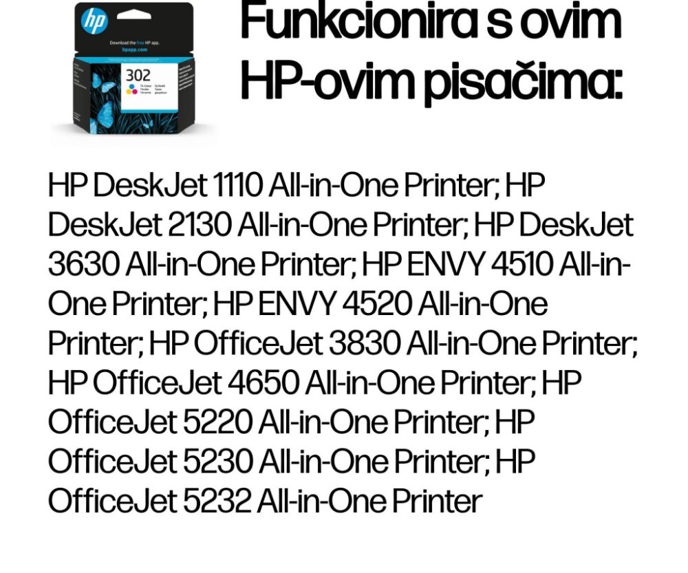 Alternative view of HP 302 Tri-color ink 165 pages