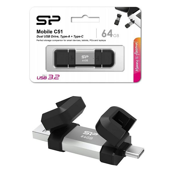 Memorija USB 3.2 SP 64GB A-C Gen1 mobile C51 - silver