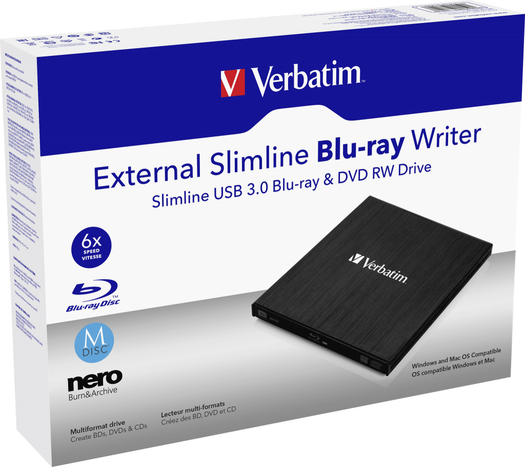 Verbatim Blu-Ray Slimline vanjski snimač, M-Disc kompatibilan, USB3.0, crni - Slika 8