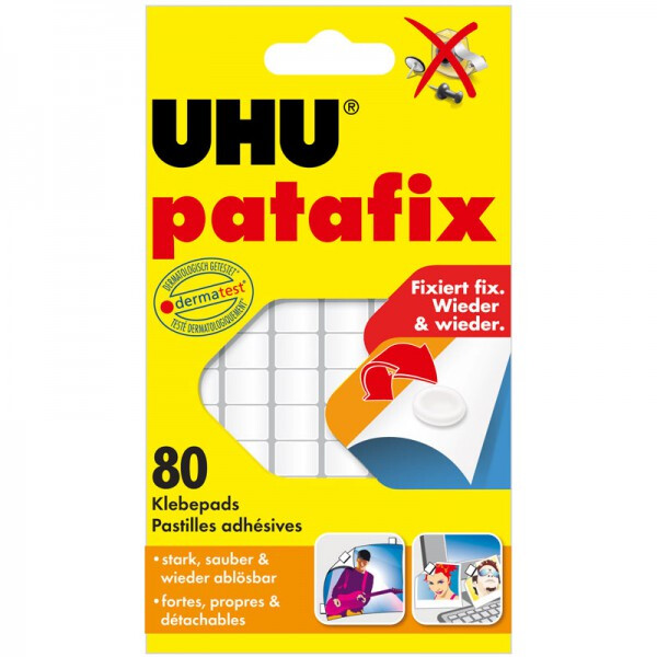 Ljepilo-jastučići 65g 80x Patafix UHU 48810 bijelo blister