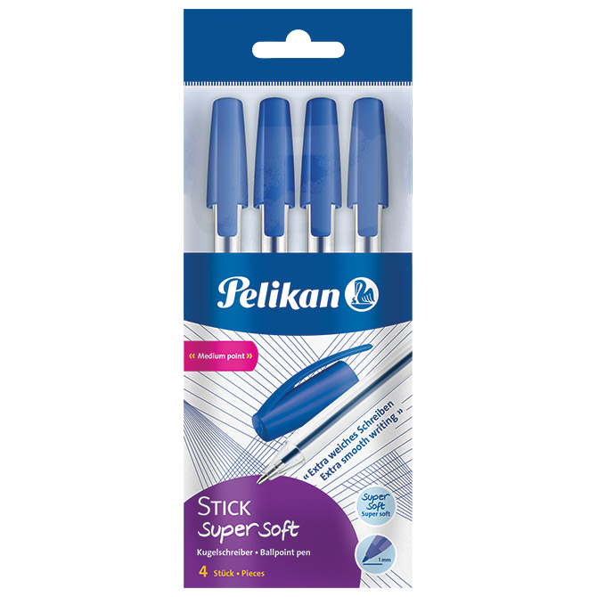 Olovka kemijska Stick K86 super soft pk4 Pelikan 805780 plava blister!!