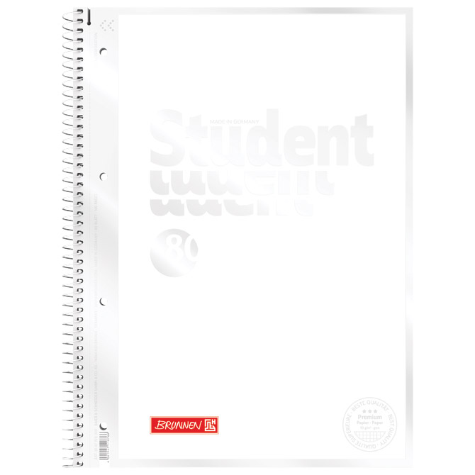 Blok kolegij A4 karo  80L perforacija+4rupe White Brunnen 10-67928 300