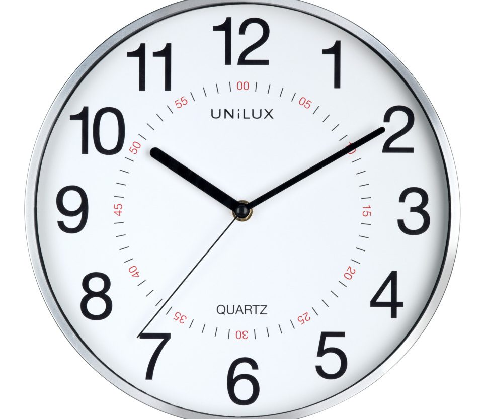 Sat zidni fi-28,5 cm Aria Unilux metal 400094280 sivi