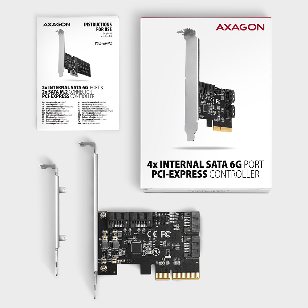 AXAGONPCES-SA4X4 PCIe Controller 4x Int./Ext. SATA III 6G ASMedia - Slika 5