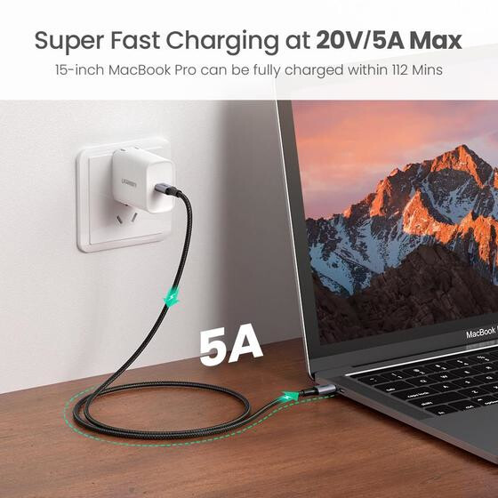 Alternative view of UGREEN USB-C (M) na USB-C (M), 100W, 5A PD3.0 pleteni kabel 2m