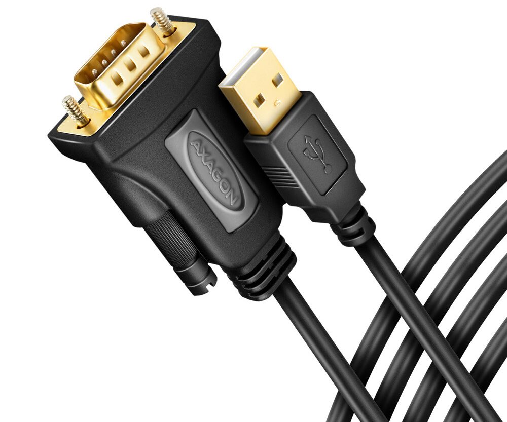 CC USB AM 2.0 -> DB9, FTDI chip, ADS-1PQN, 1.5m, Axagone