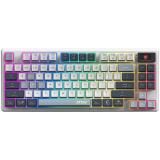 MSI Gaming Keyboard FORGE GK600 TKL WIRELESS SKY, Wireless, Mechanical Linear Switch, PBT keycaps, Anti-ghosting