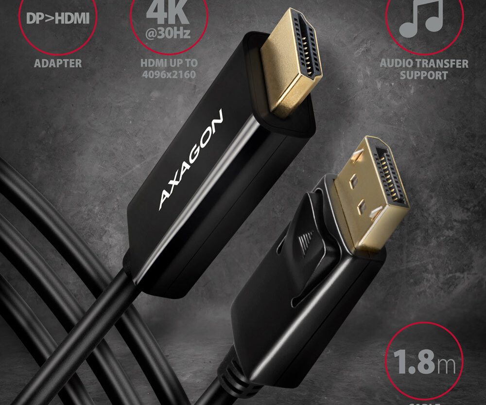 Alternative view of CC DisplayPort -> HDMI 1,8m, 4K@30Hz, RVD-HI14C2, AXA