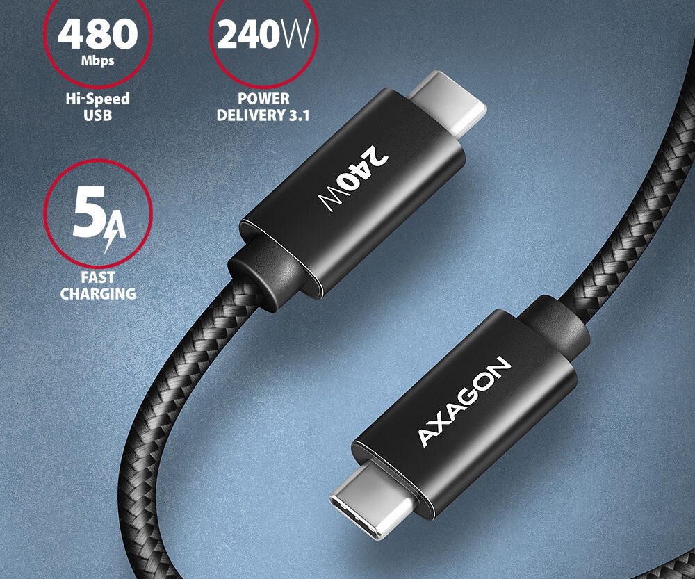 Alternative view of CC USB CM 2.0 <> USB CM, 2,0 m, Crna, HQ, BUCM2-CM20AB