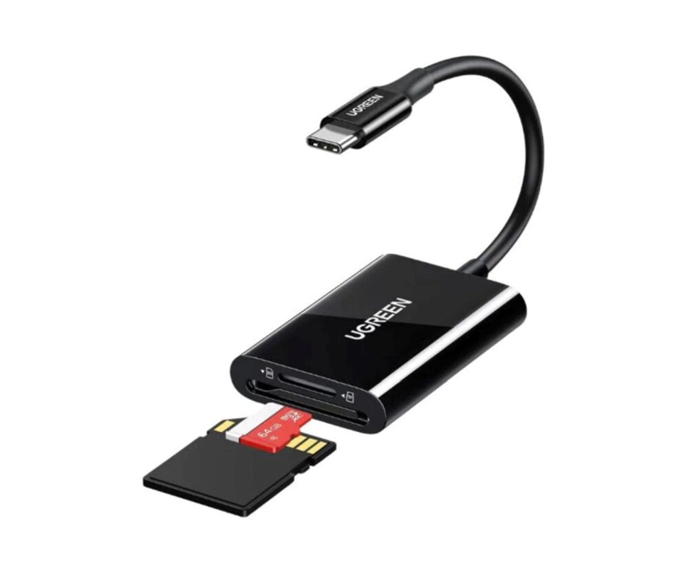 UGREEN čitač memorijskih kartica TF/SD/MicroSD kartice, USB-C, 15cm, crni