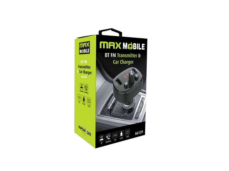 Max Mobile A6139 FM transmiter i auto punjač 2xUSB 3.4A BlueTooth Handsfree