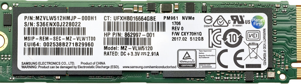 HP 1TB PCIe NVME TLC SSD