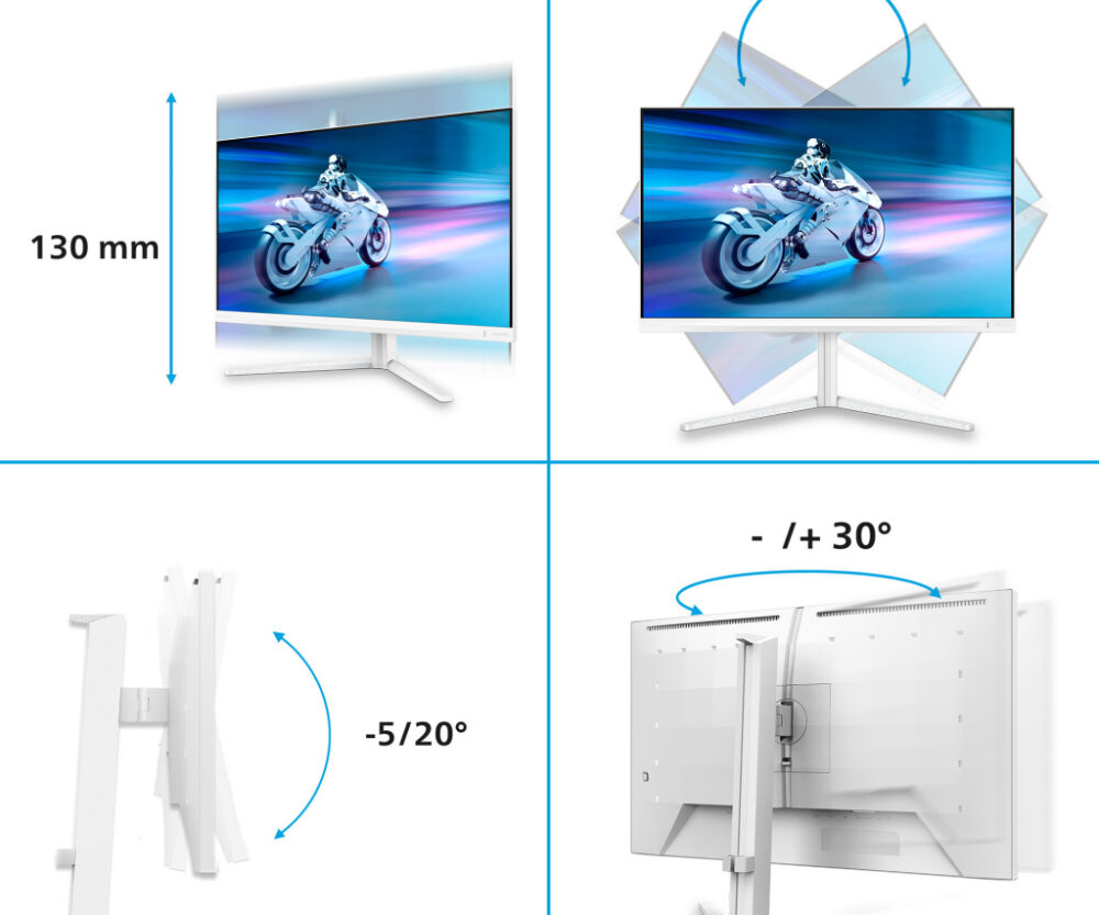 Alternative view of PHILIPS Evnia 6000 27M2N6501L OLED gaming monitor 26.5", 2560x1440 (QHD), QD-OLED, 240Hz, 0.03ms, Adaptive Sync, G-Sync compatible, HDR 10, USB 3.2 Hub, 2x HDMI 2.1, 1x DP 1.4, Full Ergo, Ambiglow