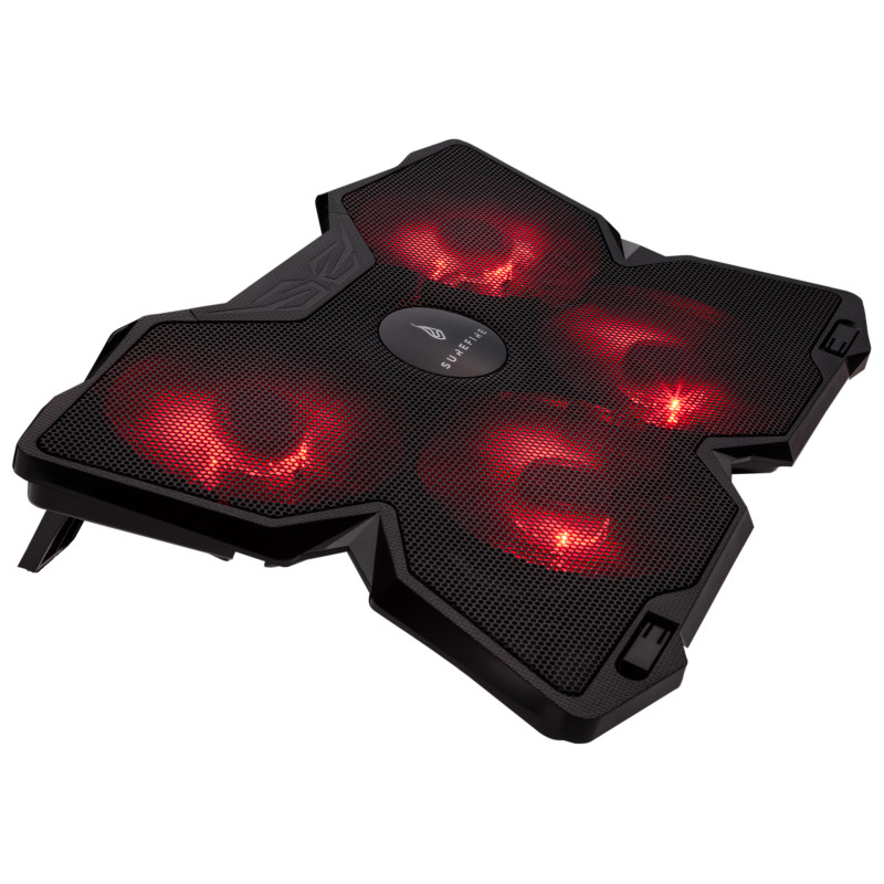 SureFire Bora Gaming podloga za hlađenje prijenosnika do 17", USB, crveni LED