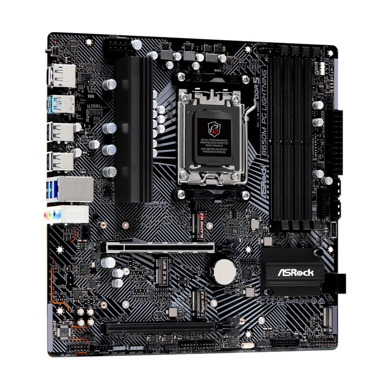 ASROCK B650M PG Lightning, S. AM5, 4xDDR5/7200(OC), PCIe 4.0, 2.5 G-LAN, HDMI/DP, USB-C, mATX - Slika 3